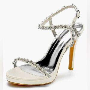 Elegant White Strappy Heels